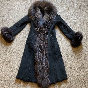 Unreal Fur Black and Brown Long Coat